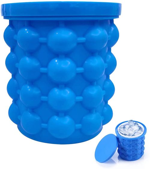 Oval ice Ice Cube Mold Ice Trays,Large Silicone Ice Bucket,(2 in 1) Ice Cube Maker,Round,Portable,For Frozen Whiskey,Cocktail,Beverages
