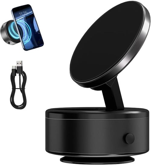 Vacuum Magnetic Car Phone Holder - Electric-Manual, Magnetic Car Suction Cup Folding Holder, 360° Rotating Adjustable Suction Cup Magnetic Phone Holder, Suitable for Cars, Gyms, Mirrors, Smooth Surfaces