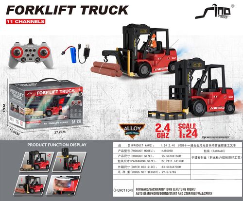 New Alloy 11 channel Remote Control Forklift Crane Lifting Musical Spray Scene