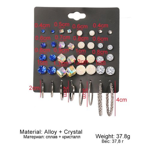 20Pairs Women's Fashion Earrings Studs Set For Daily Wear