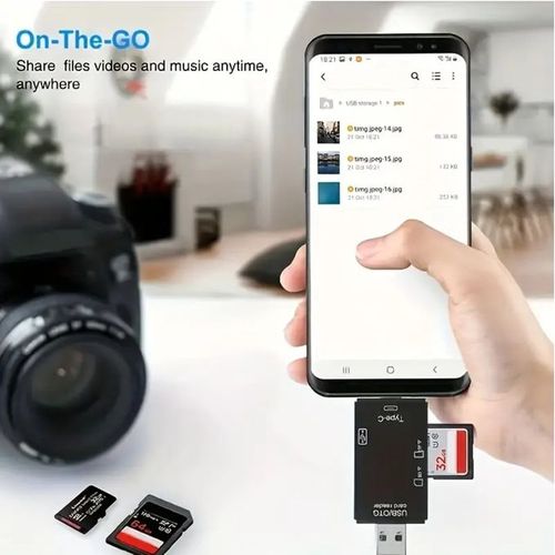 6In1 SD Card Reader TF Micro SD Memory Cards - OTG Adapter