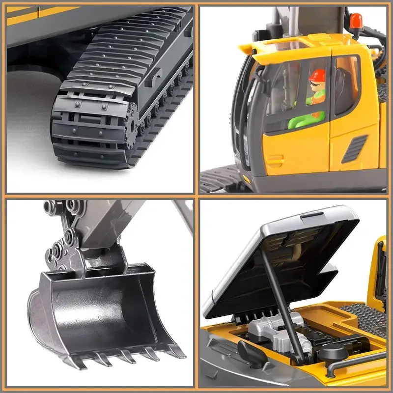 Children's large alloy remote control excavator 11 channel crawler excavator boy engineering remote car control toys