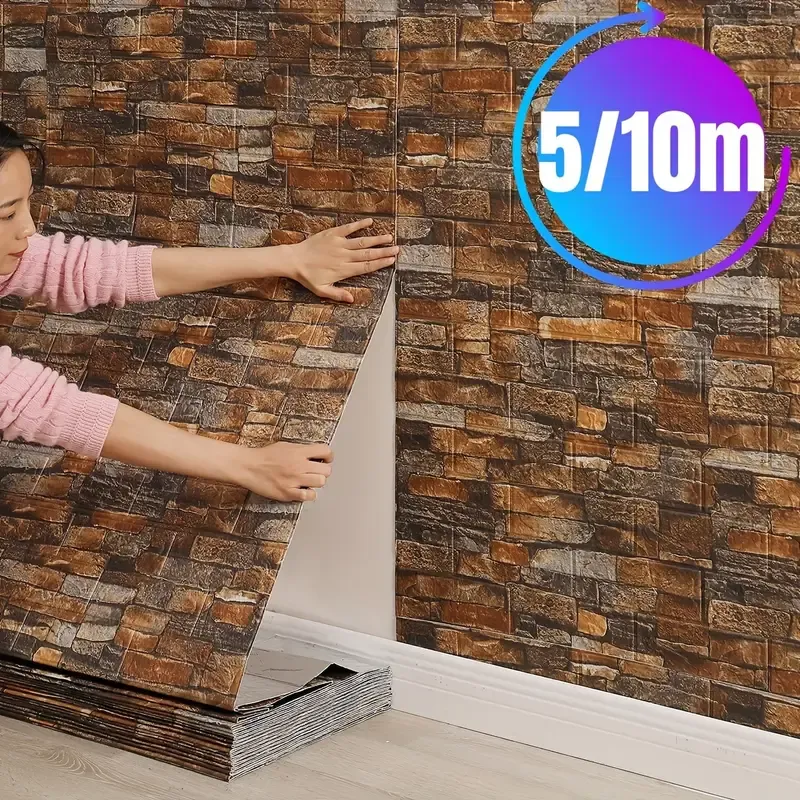 Peel & Stick Brick Pattern Wallpaper