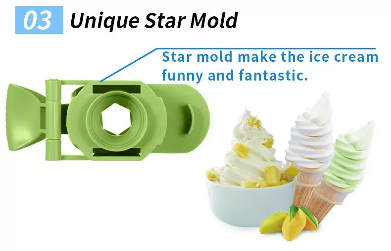 Benny Rabbit Household Ice Cream Machine Small Mini Fully Automatic Cone Ice Cream Machine Homemade Ice Cream Cone Machine
