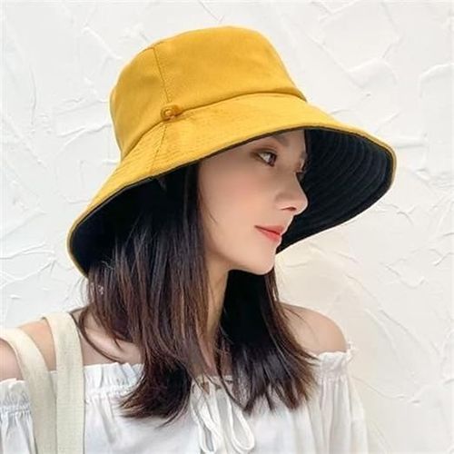 Women Double-sided Sun Hats Girl Large Brimmed Bucket Caps