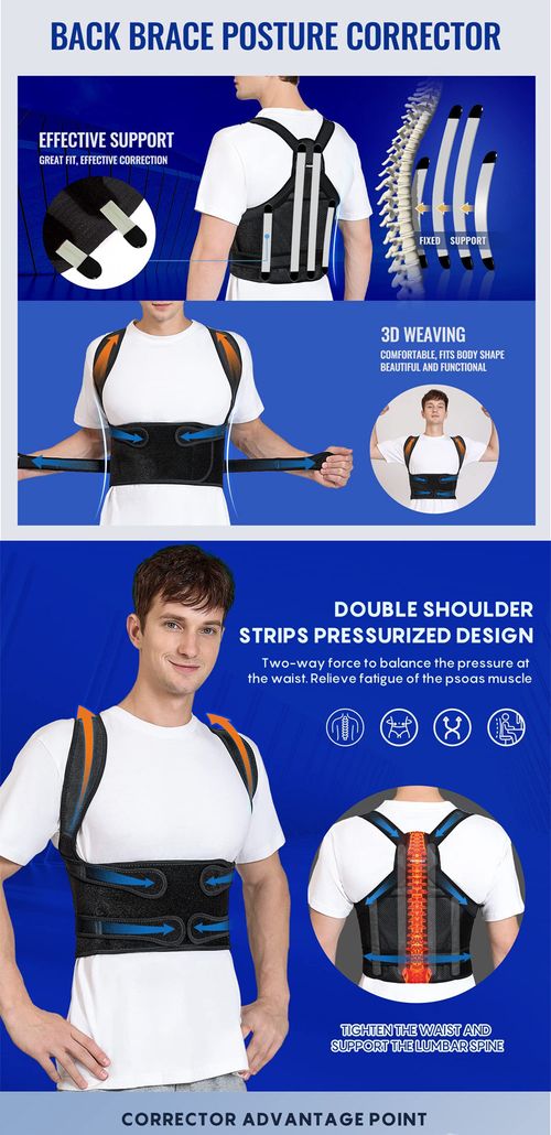 Posture Corrector Unisex Back Posture Brace Full Back Support Belt Clavicle Support Stop Slouching and Hunching Adjustable Back Trainer