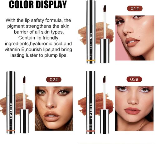 3 Pcs Lip Liner,Stay Non Peel Off Lip Line Tattoo,Peel Off Lip Liner Stain, Show Lip Color Does Not Take Off Makeup,Outlines Lip Shape Lip Stain (3Mixcolor)