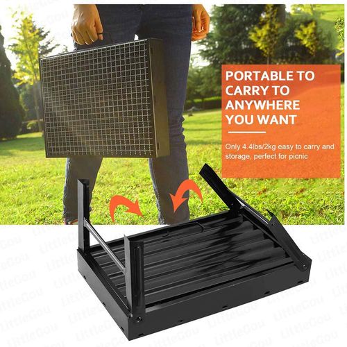 PFolding Charcoal Grill BBQ Tool Fold Stand Outdoor Grill For Camping Supplies Barbecue Cooking Tools