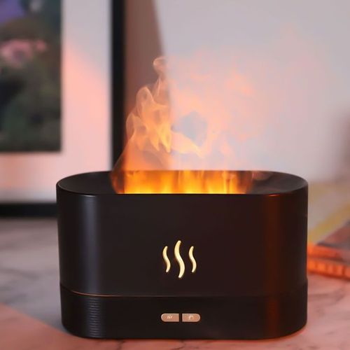 180ml Flame Humidifier with Aroma Diffuser   Auto Shut-Off Feature Mute Aromatherapy Machine