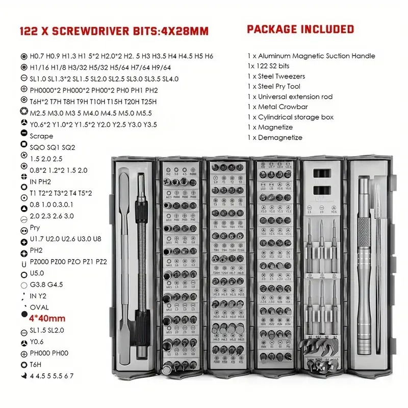 128-in-1 screwdriver set plum blossom hexagonal special-shaped bit multi-functional household repair screwdriver Precision disassembly