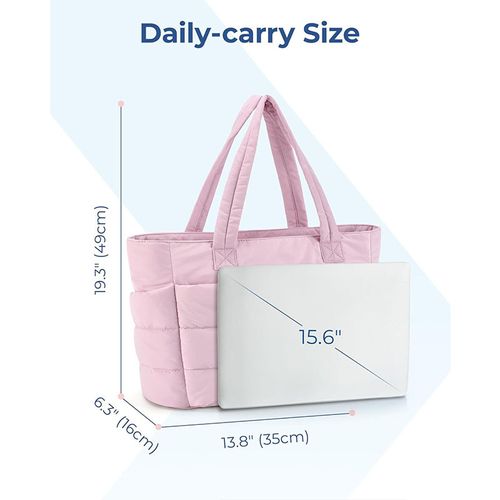 Lightweight Puffy Tote Bag White