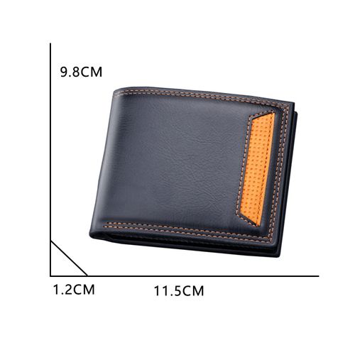 Men's Short Leather Wallet Card Holder Money Organizer Black