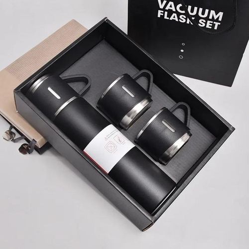 500ML 304 Stainless Steel Vacuum Insulated Bottle Gift Set-Black