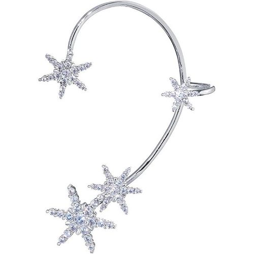 Snowflake Earrings Ear Hook Elegant Zircon No Pierced Ears