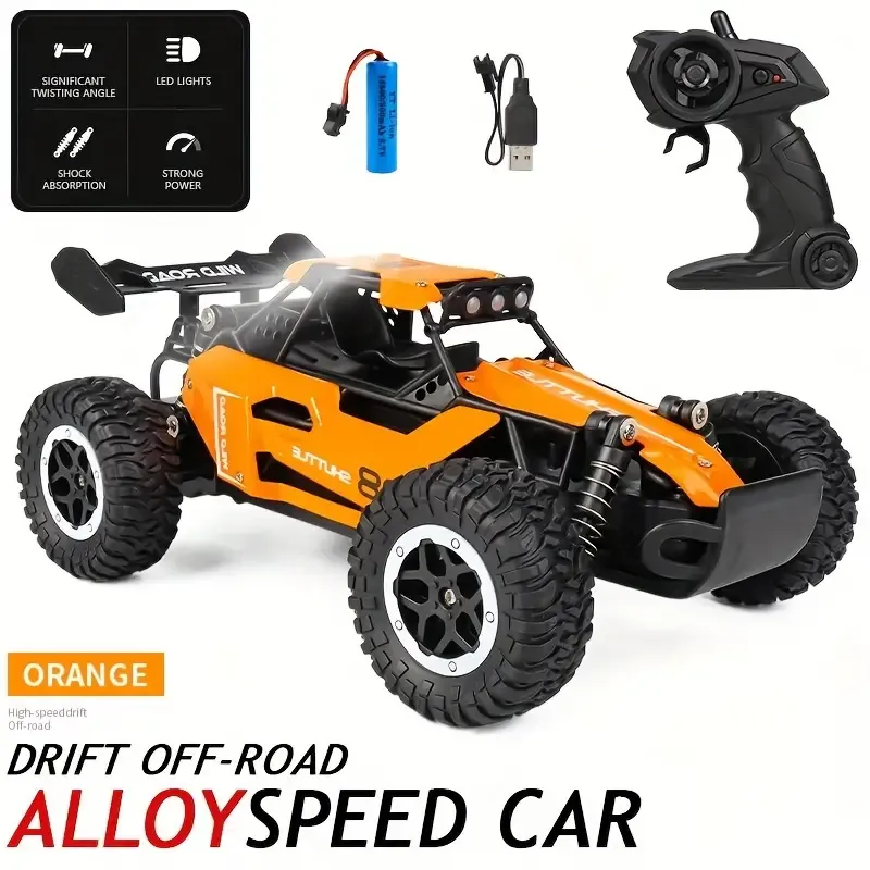 1:16 RC alloy remote control high-speed car 2.4G high-speed big foot climbing off-road car racing model boy toy