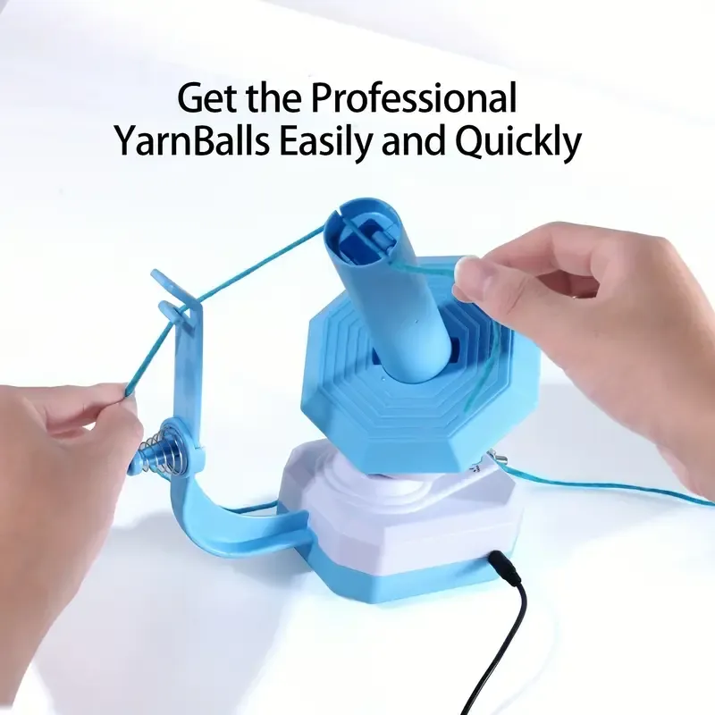 Electric Yarn Winding Machine, Usb-Powered Ball Winder, Adjustable Tension Knitting Wool Rewinder, No Batteries Required, Available in Blue And Pink Options.