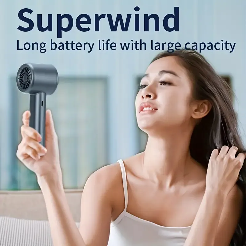 Goard Handheld Small Fan, Powerful 120 Gears No Pole Variable Speed Student Outdoor Mini USB Charging Small Fan, Handheld Travel Desktop Fan