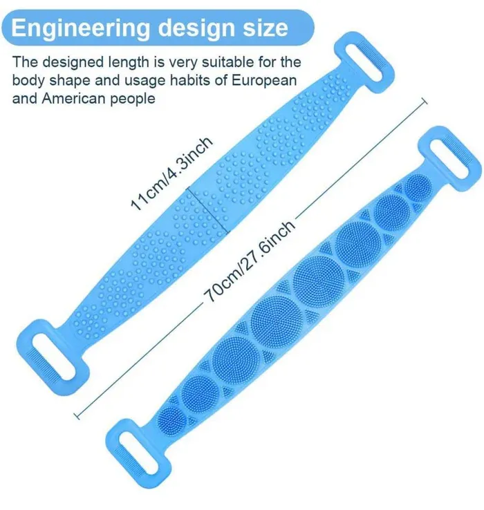Silicone Body Scrubber Belt (3 pieces, random colors)