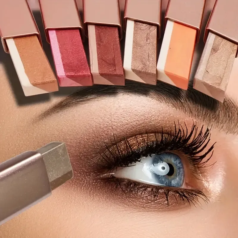 6 colors Long Lasting Lazy Eyeshadow Two Tone Gradient Glitter Eyeshadow Stick For Daily For Music Festival