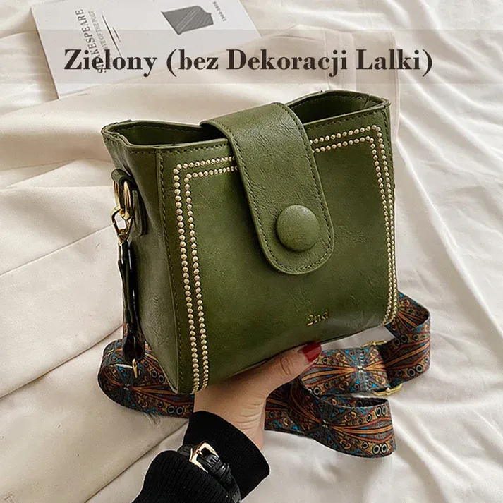 Vintage Bag with Adjustable, Wider Shoulder Strap （Black）