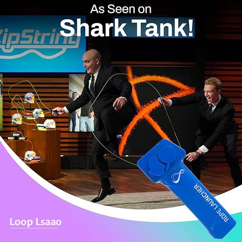 String Lasso Rope Launcher Glow in The Dark Loop Rope String Shooter Fidget Toy for Adults Party Gift (Blue)
