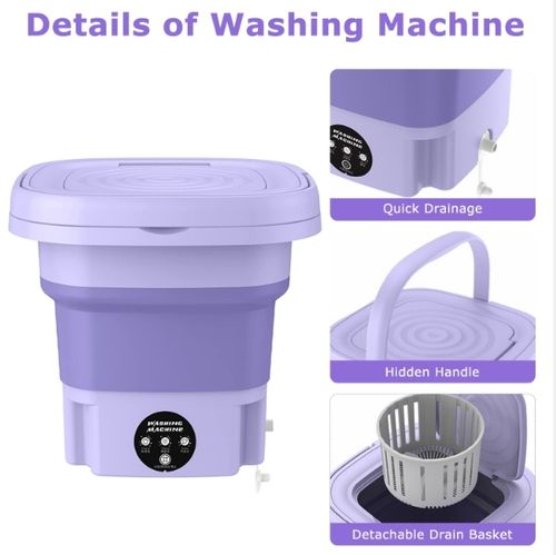 Portable Washing Machine, Foldable Mini Washing Machine, Small Washer for Baby Clothes, Underwear or Small Items, Apartment, Laundry, Camping, RV, Travel, Underwear, Personal, Baby