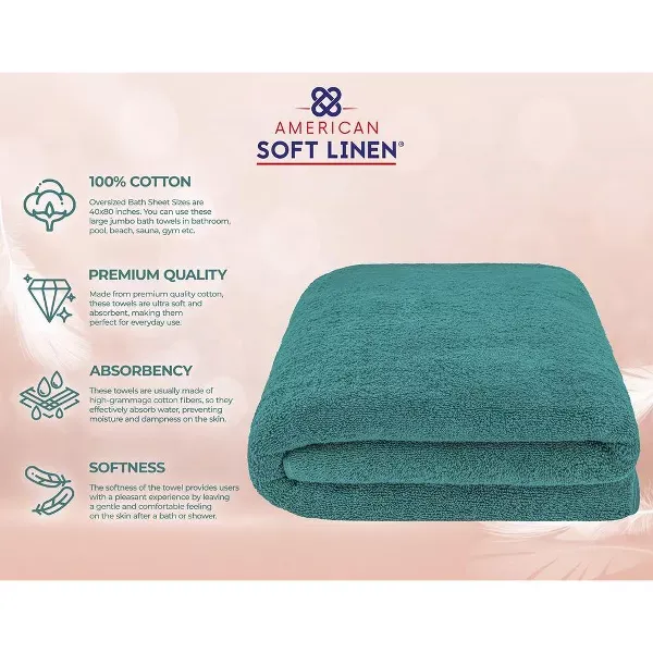 Coral Fleece Bath Towel Beauty Salon Wool Washing Center Strong Water Absorbent Bed Massage Sheet Household Large Fleece, Peacock Blue, 90 * 190cm Medium Thickness