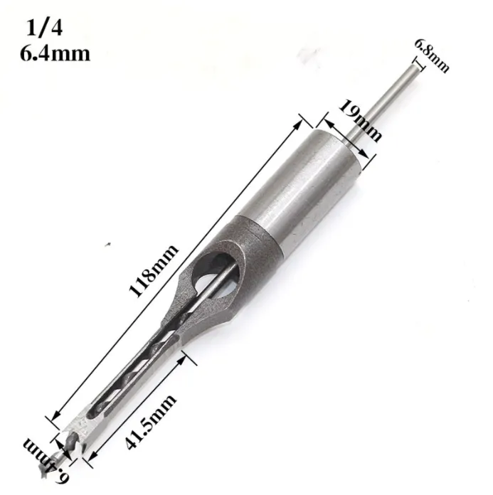 4pcs Wood Drill Bit Carpenter Square Drill Bit Tool Guide Positioner 6.4mm 8mm 9.5mm 12.7mm