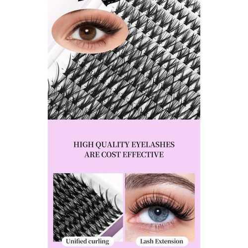 DIY Eyelash Extension Single Cluster False Lashes Kit 280pcs Lash Clusters D Curl 8-16mm