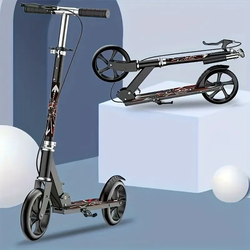 Children, teenagers, adults, scooters, city work, campus scooters, foldable two-wheelers brake scooter