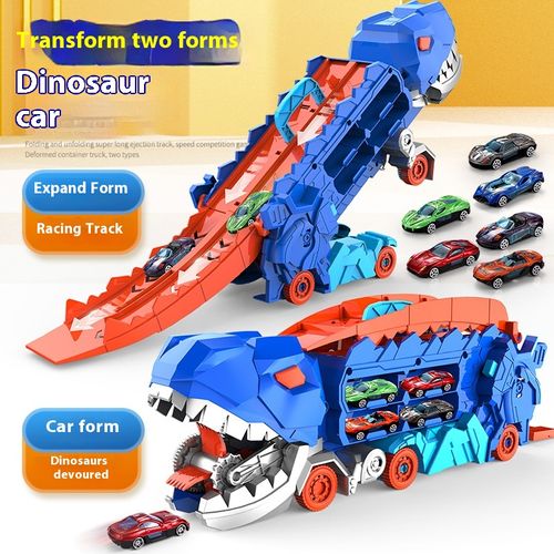 Hot Tyrannosaurus Rex Hauler Dinosaur Wheels Devouring Car T-Rex Transformed Track Slide Car Children's Toy