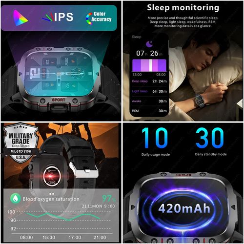 Popular 3ATM outdoor multi-sport smart watch, Bluetooth call phone, super long standby time