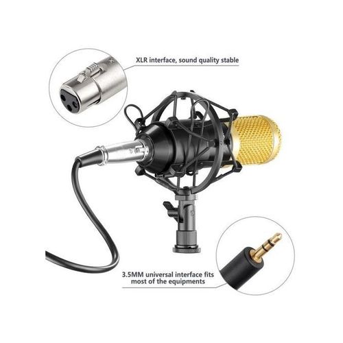 Microphone With V8 Sound Card BM800 Kit, Condenser Support