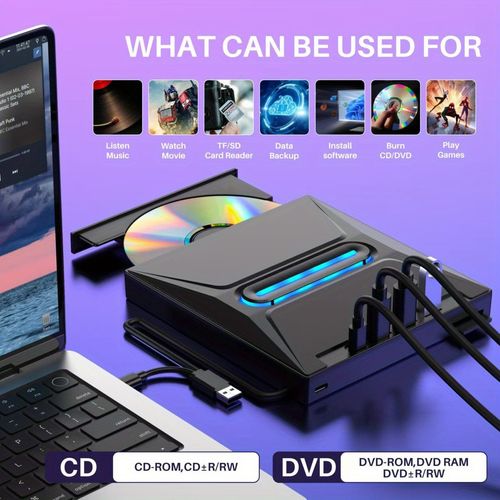 USB Type-c mobile DVD burner SD TF card seven-in-one multi-function external optical drive