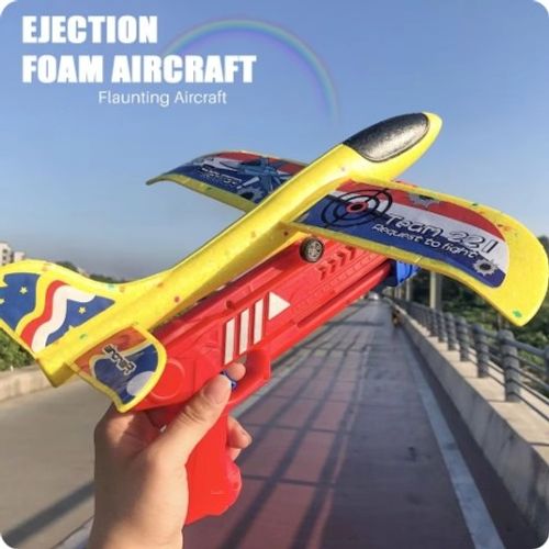 Airplane launcher toy with foam glider