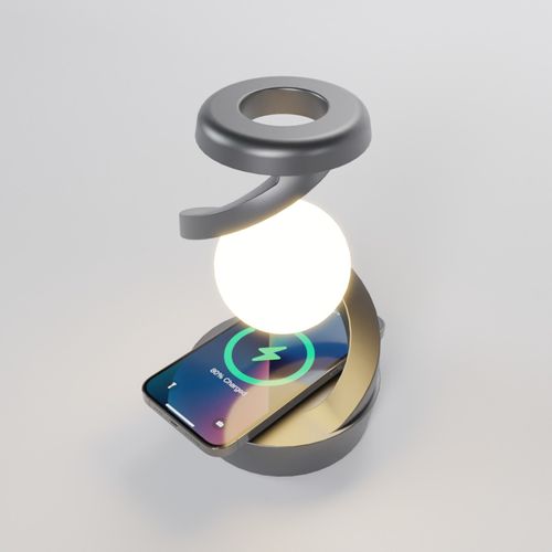 Spiral Levitation Floating Light RGB Night Light with Phone Wireless Charging Pad