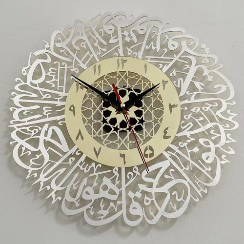Lace round creative pattern three-dimensional wall clock, home decoration clock living room