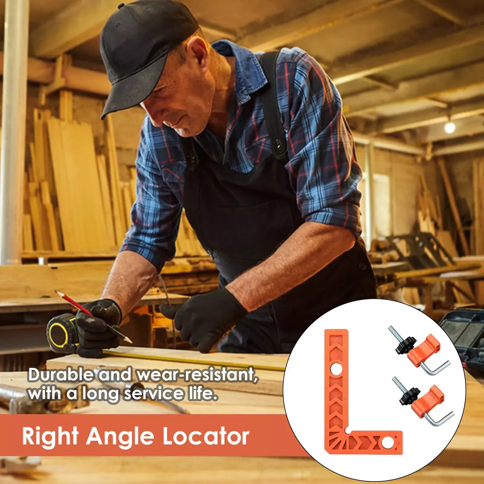 Right Angle Locator 90 Degree Ruler L Type(3 Inches*4+4 Inches*4+Locking Clips*8)