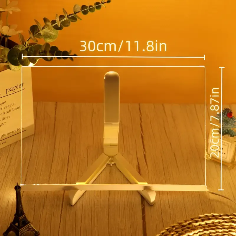 Modern USB LED Acrylic Message Board with Stand(30*20CM)