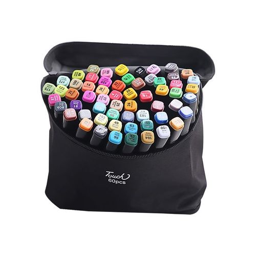 60 Colors Art Markers Set Double Tip Broad Fine Point Marker Pen