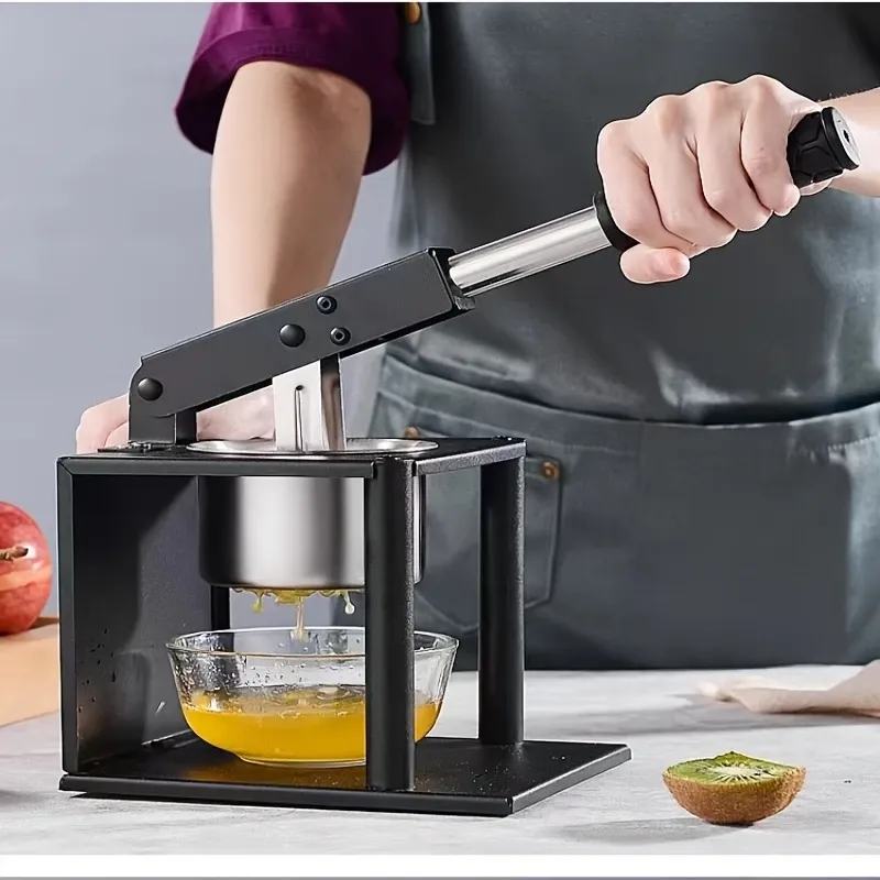 3-Piece Stainless Steel Manual Juicer Set - Commercial Grade Hand Press Extractor for Fresh Fruit Juice, Lemon Squeezer, Pomegranate & Watermelon Press, Kitchen Tool with Large Capacity Bowl
