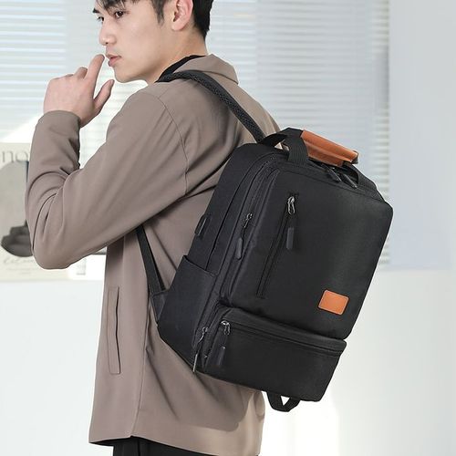 3 PCS Men Bags Backpacks School Bags Laptop Bags Messenger-Black