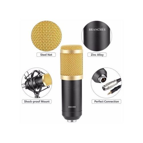 Microphone With V8 Sound Card BM800 Kit, Condenser Support