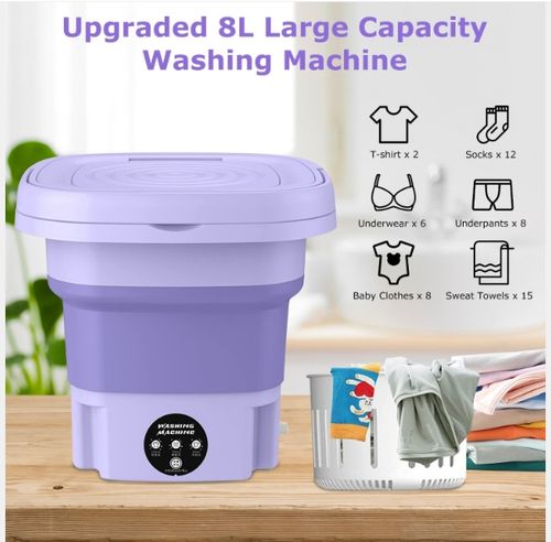 Portable Washing Machine, Foldable Mini Washing Machine, Small Washer for Baby Clothes, Underwear or Small Items, Apartment, Laundry, Camping, RV, Travel, Underwear, Personal, Baby