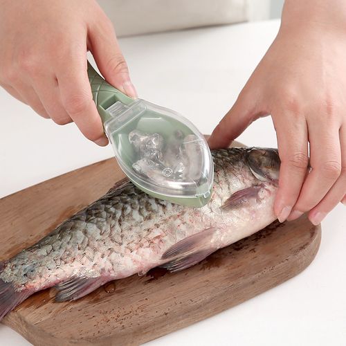 Fish Scaler, Fast Fish Scale Remover Fish Scale Remover with Cover Handheld Fish Skin Descaler Portable Scaling Tool for Home Kitchen