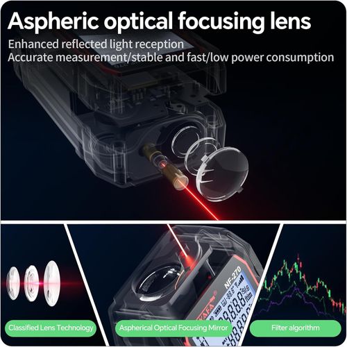 70m laser distance meter with bubble level distance measuring tool digital ruler