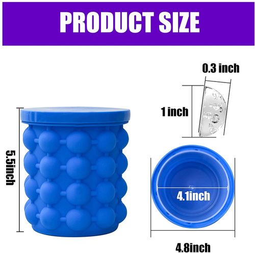 Oval ice Ice Cube Mold Ice Trays,Large Silicone Ice Bucket,(2 in 1) Ice Cube Maker,Round,Portable,For Frozen Whiskey,Cocktail,Beverages