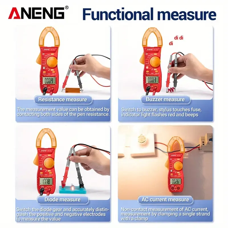 ANENG digital display clamp multimeter high precision portable electrician repair clamp current Multifunctional clamp meter