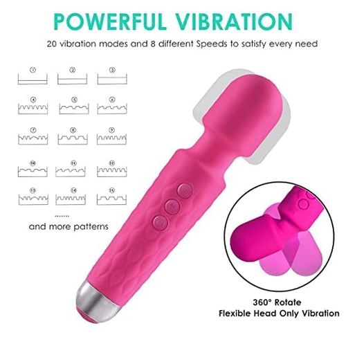 LZDUATAN 20 Mode Powerful Rechargeable Magic Wand Vibrator