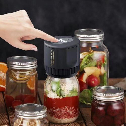 Automatic Mason Jar Vacuum Sealer, Leakproof Electric Sealer with Strong Suction, Made of Premium Materials, for Food Preservation and Waste Reduction